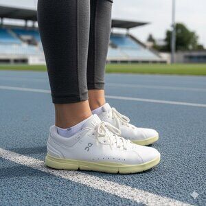 On Cloud THE ROGER Advantage Womens Tennis Sneakers Shoes White Hay Yellow 9.5